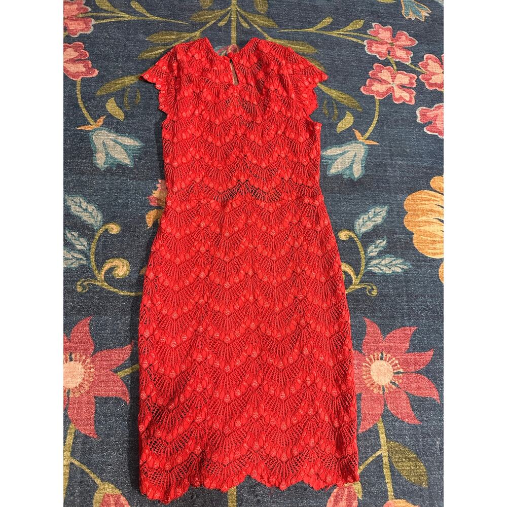 Nightcap Clothing Red Lace Cutout Bodycon Mini Dress Size Medium - Picture 3 of 6
